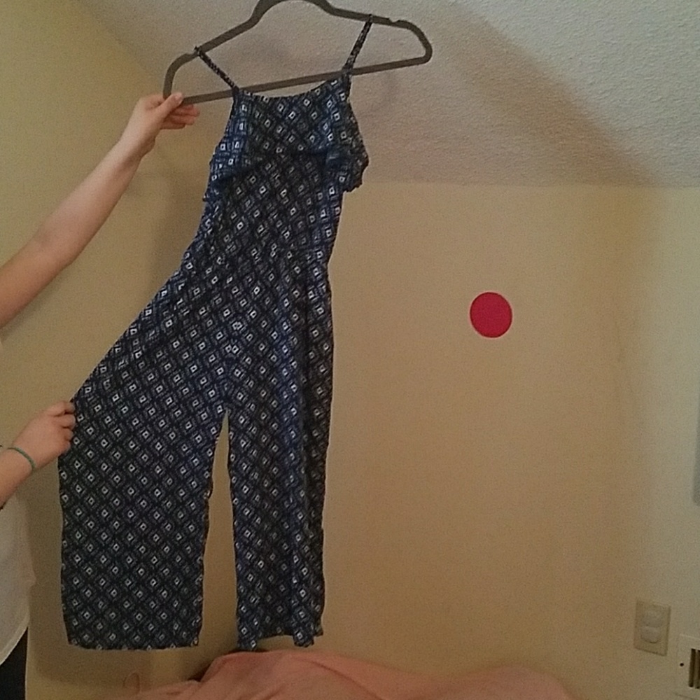 Blue pantsuit